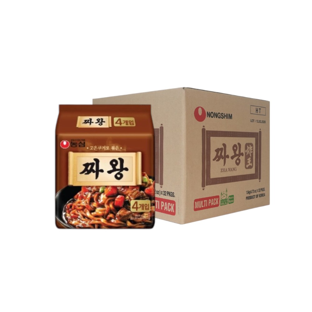 [ຂາຍຍກລັງ] Nongshim ZHA WANG ຈາ ວັງ (ບະຫມີ່ກຶ່ງສໍາເຣັຈຣູປຣສຊອສຖັ່ວດໍາ) 1 ລັງມີ 32 ຊອງ