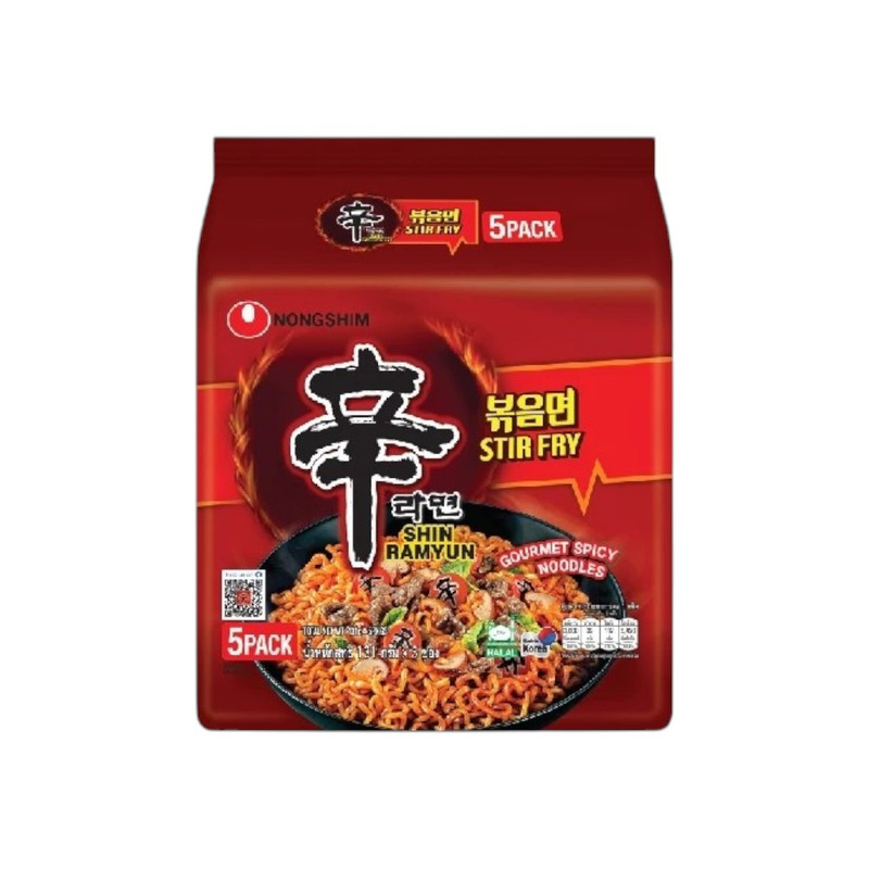 Shin Ramyun Stir fry ບະຫມີ່ກຶ່ງສໍາເຣັຈຈາກແບຣນດ໌ນງຊິມ ແບບແພັຄ 5 ຊອງ