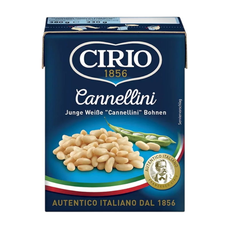 CIRIO Beans Box ຊີຣິໂອ ຖັ່ວບຣຣຈຸກລ່ອງ 380g Cannellini (ຖັ່ວຂາວ) CI45
