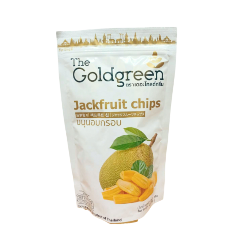 [ຊອງເດີ່ຍວ] The Goldgreen - ຂນຸນອບກຣອບ JACKFRUIT CHIPS 100 ກຣັມ