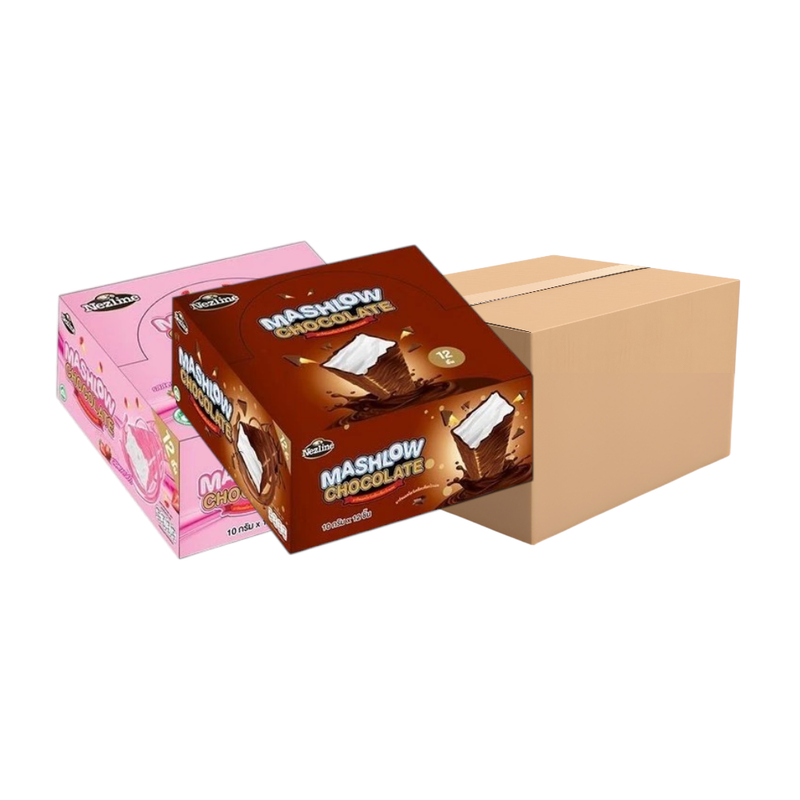 [ຍກລັງ 24 ກລ່ອງ] MASHLOW ມາຣ໌ຊໂລ່ 120g ຣສຊັອກໂກແລຕ ສຕຣອວ໌ເບອຣ໌ຣີ MASHLOWມາຣ໌ຊໂລ່ກລ່ອງ120g ຊັອກໂກແລຕເຄລືອບມາຣ໌ຊເມລໂລ່ແທ່ງ ຍກລັງ (24ກລ່ອງ)ຄລະຣສ