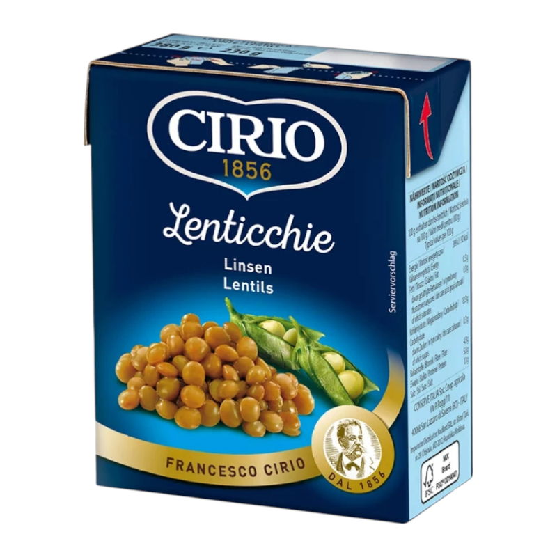 CIRIO Beans Box ຊີຣິໂອ ຖັ່ວບຣຣຈຸກລ່ອງ 380g Letils (ຖັ່ວເລນທິລ) CI49