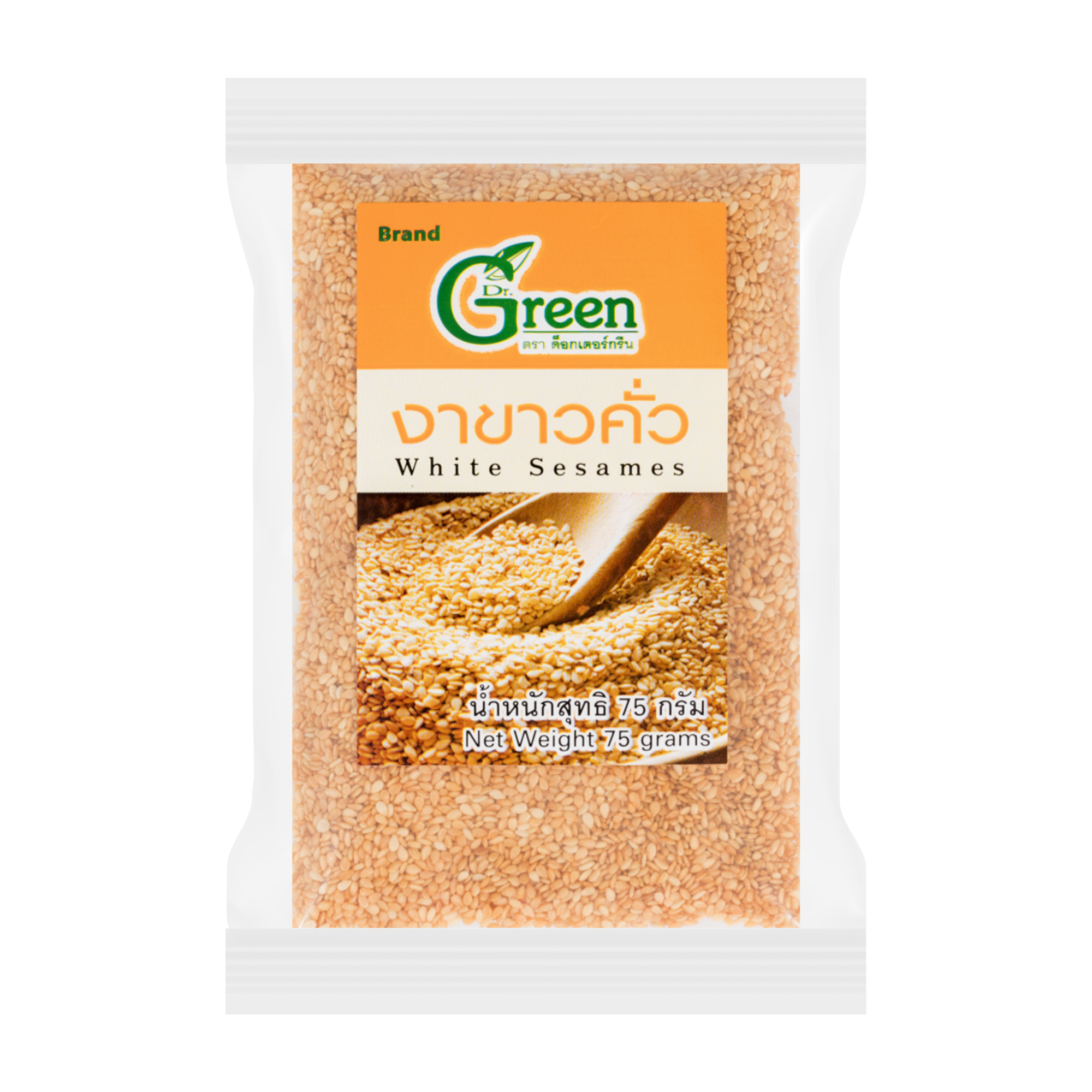 ງາຂາວຄັ່ວ 75 ກຣັມ (Dr.Green Roasted White Sesame 75 g.) ຕຣາ ດັອກເຕອຣ໌ກຣີນ