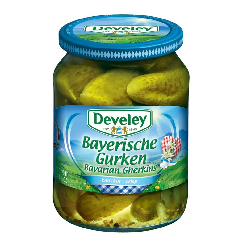 Develey (ດິວີເລຍ໌) Bavarian Gherkins ແຕງກວາດອງໃຫຍ່ ຂນາດ 670 ກຣັມ