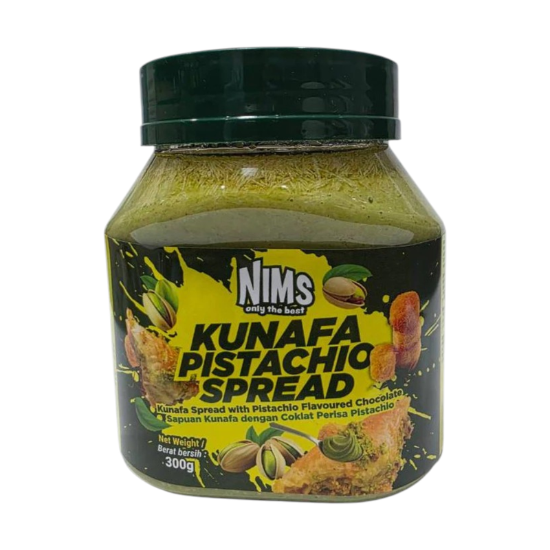 (ຣວມຣສ) Nims chocolate spread  ເນຍຖັ່ວພິຕາຊິໂອ້ Pistachio Butter ຊັອກໂກແລຕສເປຣດ ແຍມທາຂນມປັງ ໄສ້ຂນມ ເບເກອຣ໌ຣີ່ ຄູນາຟາ ພິຕາຊິໂອ,350ກຣັມ
