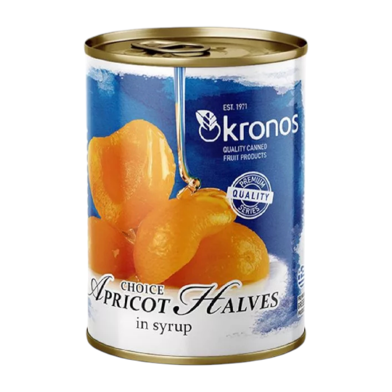 Kronos Apricot Halves in Syrup ໂຄໂນສ ແອປຣິຄອຕຜ່າຄຣຶ່ງໃນນ້ໍາເຊື່ອມ 820g