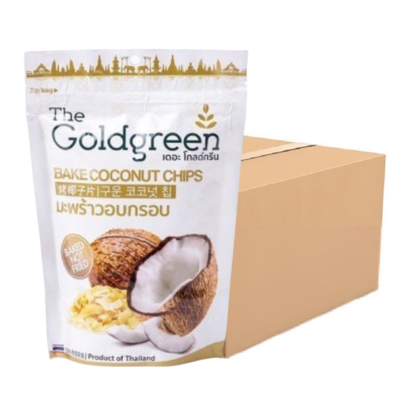 [ແພຄໂປຣ10] The Goldgreen - ມະພຣ້າວອບກຣອບ BAKE COCONUT CHIPS 50 ກຣັມ