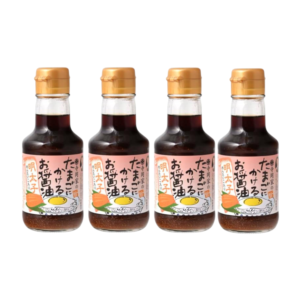 TERAOKA ເທຣາໂອກະ ຊອສຖັ່ວເຫລືອງສໍາຫຣັບໄຂ່ດາວ ທາມາໂກະ ນິ ຄາເຄຣຸ ໂຊຍຸ ສູຕຣໄຂ່ປລາເມນໄທໂກະ ແລະສາຣສກັດປລາແຫ້ງ (ຜລິຕໃນປຣະເທສຍີ່ປຸ່ນ) ຂນາດ 150 ມິລລິລິຕຣ x 4 ຂວດ