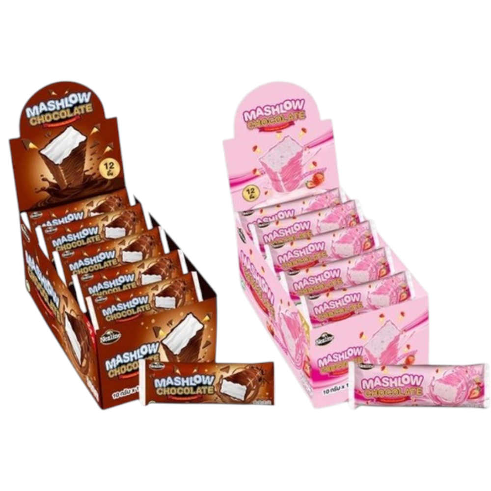 [ ໂປຣ 1 ແຖມ 1 ] MASHLOW ມາຣ໌ຊໂລ່ 80g  ຊັອກໂກແລຕເຄລືອບມາຣ໌ຊເມລໂລ່ແທ່ງ ມີຮາລາລ ພກພາງ່າຍ ຊັອກໂກແລຕ ມາຣ໌ຊເມລໂລ່ ມາຣຊໂລກລ່ອງ ຊອກ+ສຕອ