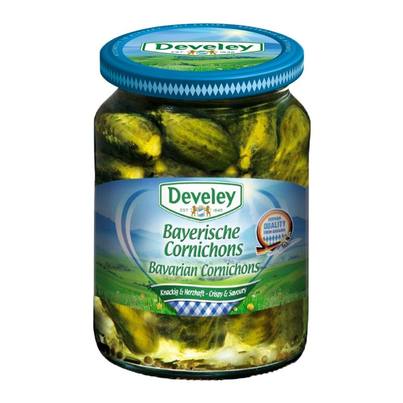 Develey (ດິວີເລຍ໌) Bavarian Cornichons (ແຕງກວາດອງເລັກ) ຂນາດ 330 ກຣັມ