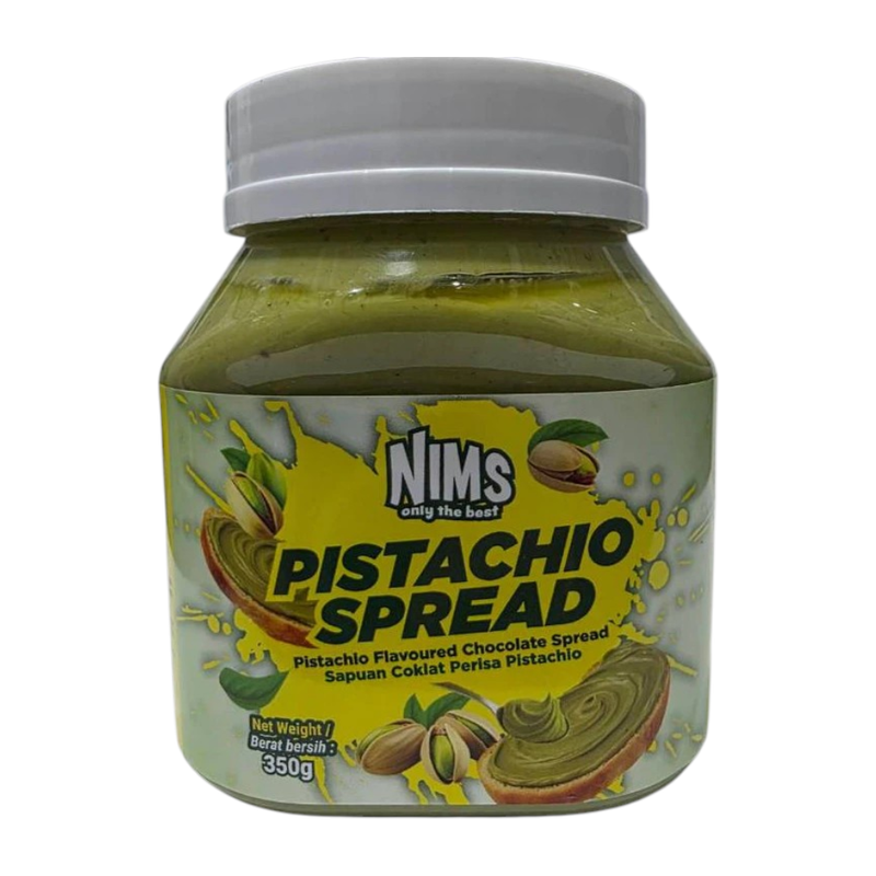 (ຣວມຣສ) Nims chocolate spread  ເນຍຖັ່ວພິຕາຊິໂອ້ Pistachio Butter ຊັອກໂກແລຕສເປຣດ ແຍມທາຂນມປັງ ໄສ້ຂນມ ເບເກອຣ໌ຣີ່ ພິຕາຊິໂອ,200ກຣັມ