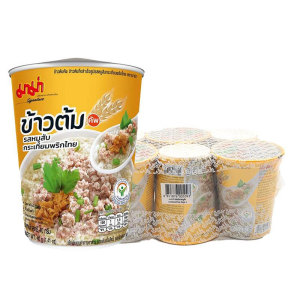 ມາມ່າ ຂ້າວຕ້ມ ຣສຫມູສັບກຣະເທີຍມພຣິກໄທຍ 35 ກຣັມ x 6 ຖ້ວຍ