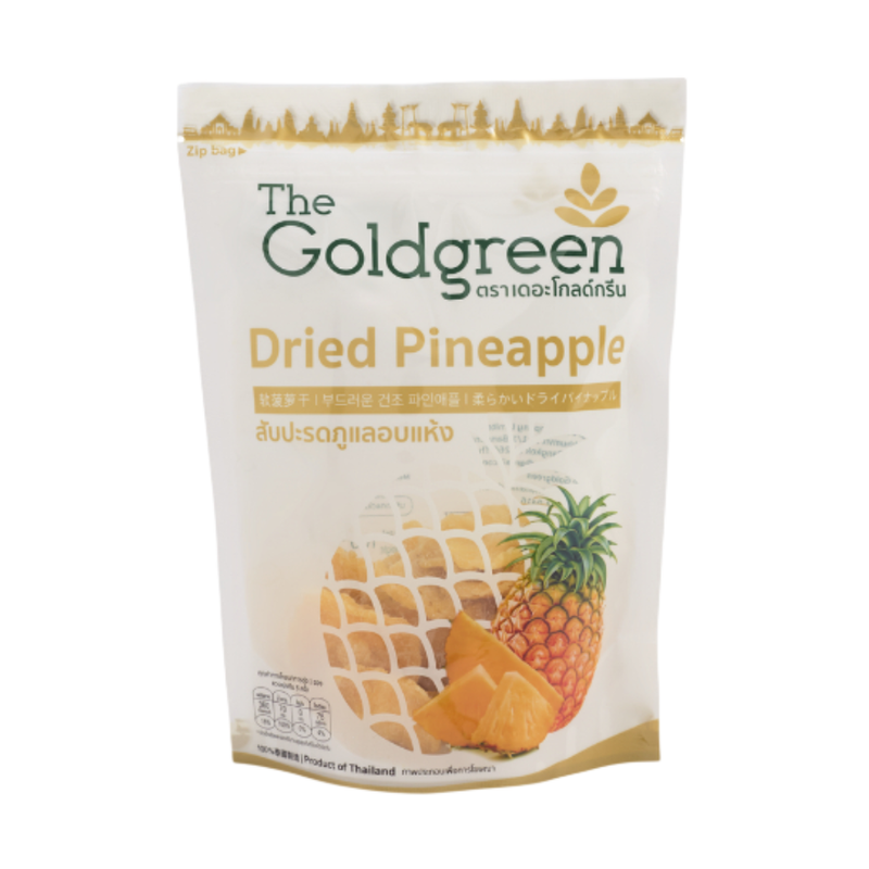 [ຊອງເດີ່ຍວ] The Goldgreen - ສັບປະຣດພູແລອບແຫ້ງ DRIED PINEAPPLE 100 ກຣັມ