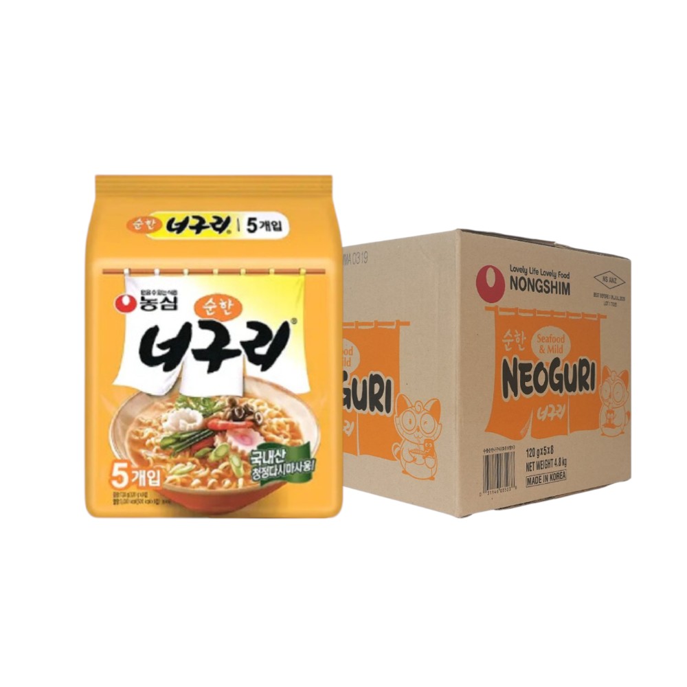 [ຂາຍຍກລັງ] Nongshim Neoguri Udon Mild Seafood ນອກູຣີຊີຟູ້ດ ແອນດ໌ໄມລດ໌ຣາມຍອນ (ບະຫມີ່ກຶ່ງສໍາເຣັຈຣູປຣສອາຫາຣທະເລ) 1 ລັງມີ 40 ຊອງ