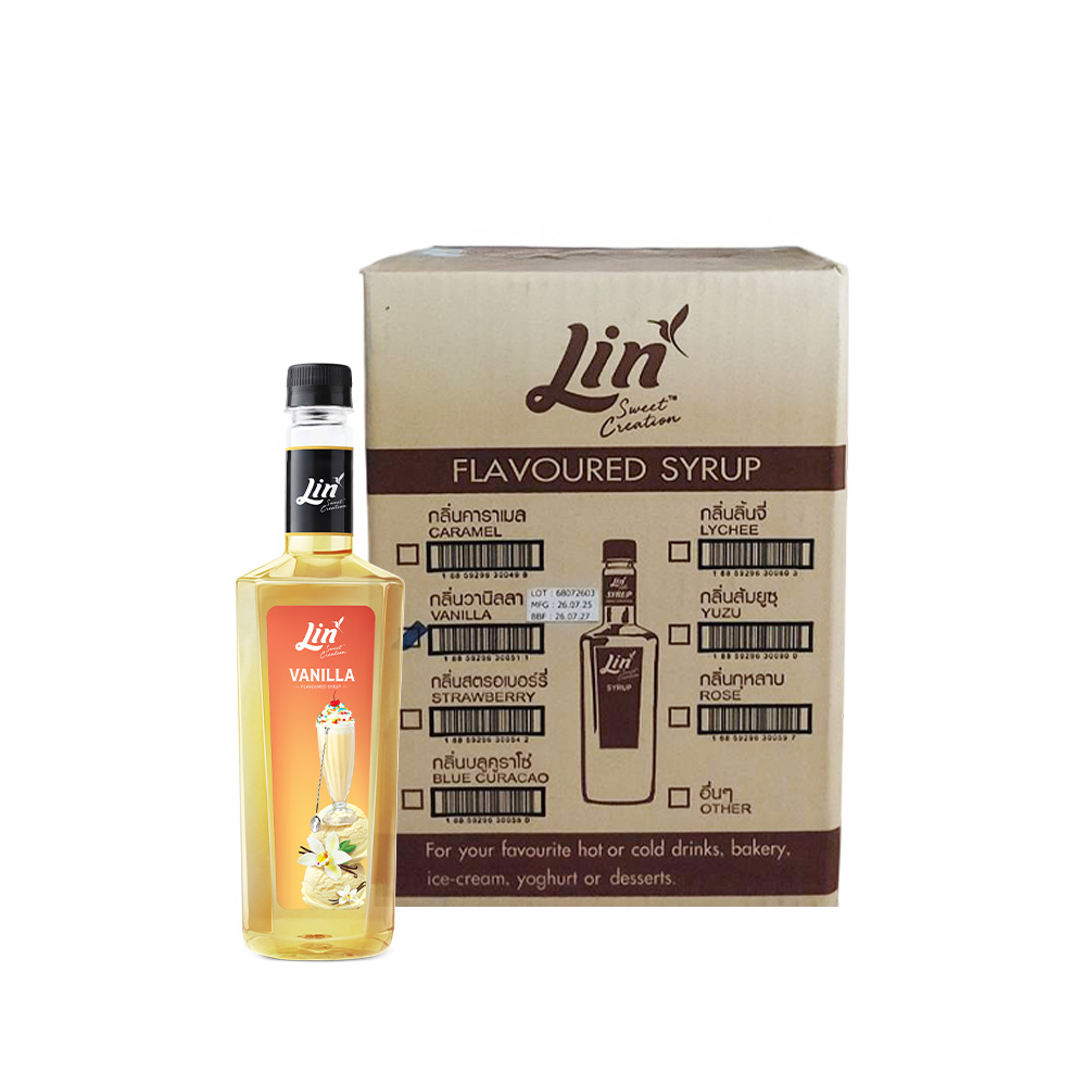 (ຍກລັງ) Lin ລິນ ໄຊຣັປ ກລິ່ນວານິລລາ ນ້ໍາເຊື່ອມສໍາຫຣັບຊາແລະກາແຟ