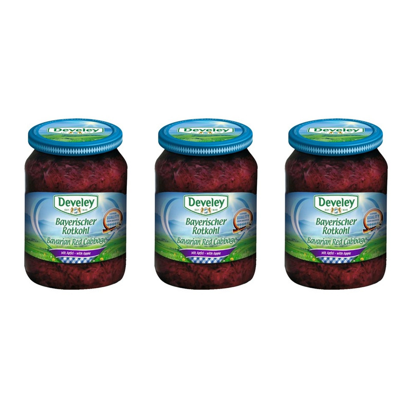 Develey (ດິວີເລຍ໌) Red Cabbage (ກະຫລ່ໍາປລີແດງດອງ) ຂນາດ 680 ກຣັມ ແພັຄ 3 ຂວດ