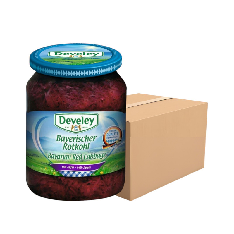 Develey (ດິວີເລຍ໌) Red Cabbage (ກະຫລ່ໍາປລີແດງດອງ) ຂນາດ 680 ກຣັມ ແພັຄ 12 ຂວດ